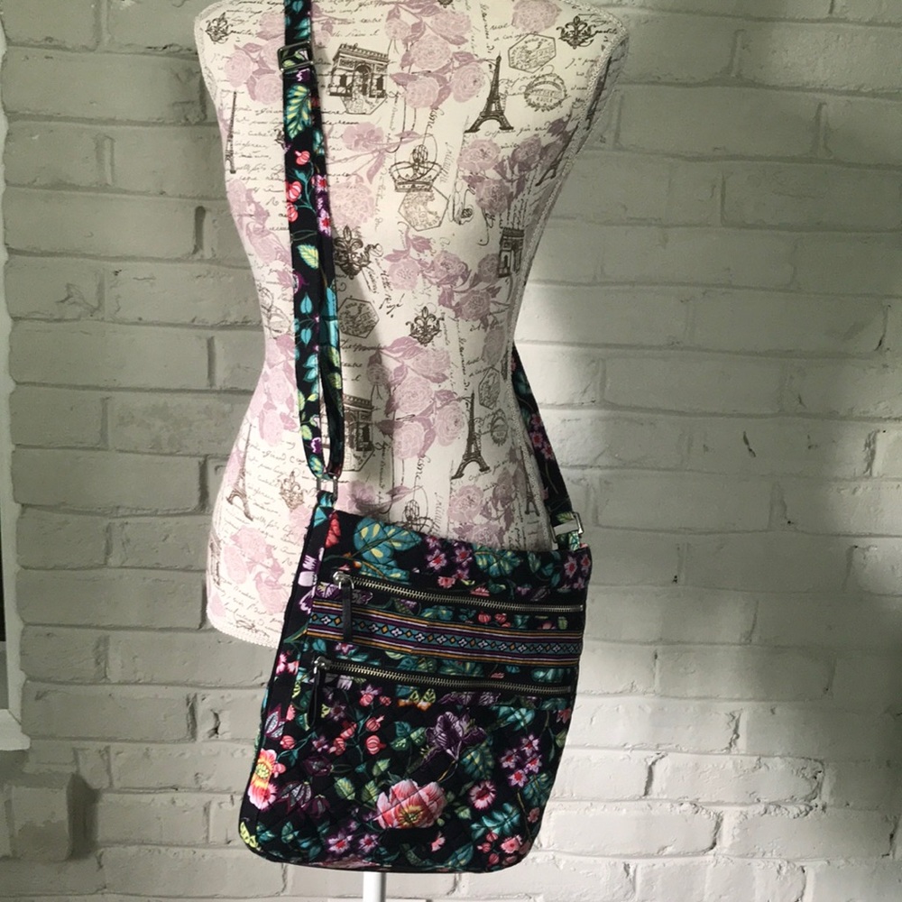 Vera Bradley Double Zipper Crossbody Purse